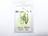 Kick Bass Bait Co 3/8 oz Spinnerbait in WL Chartreuse White Color
