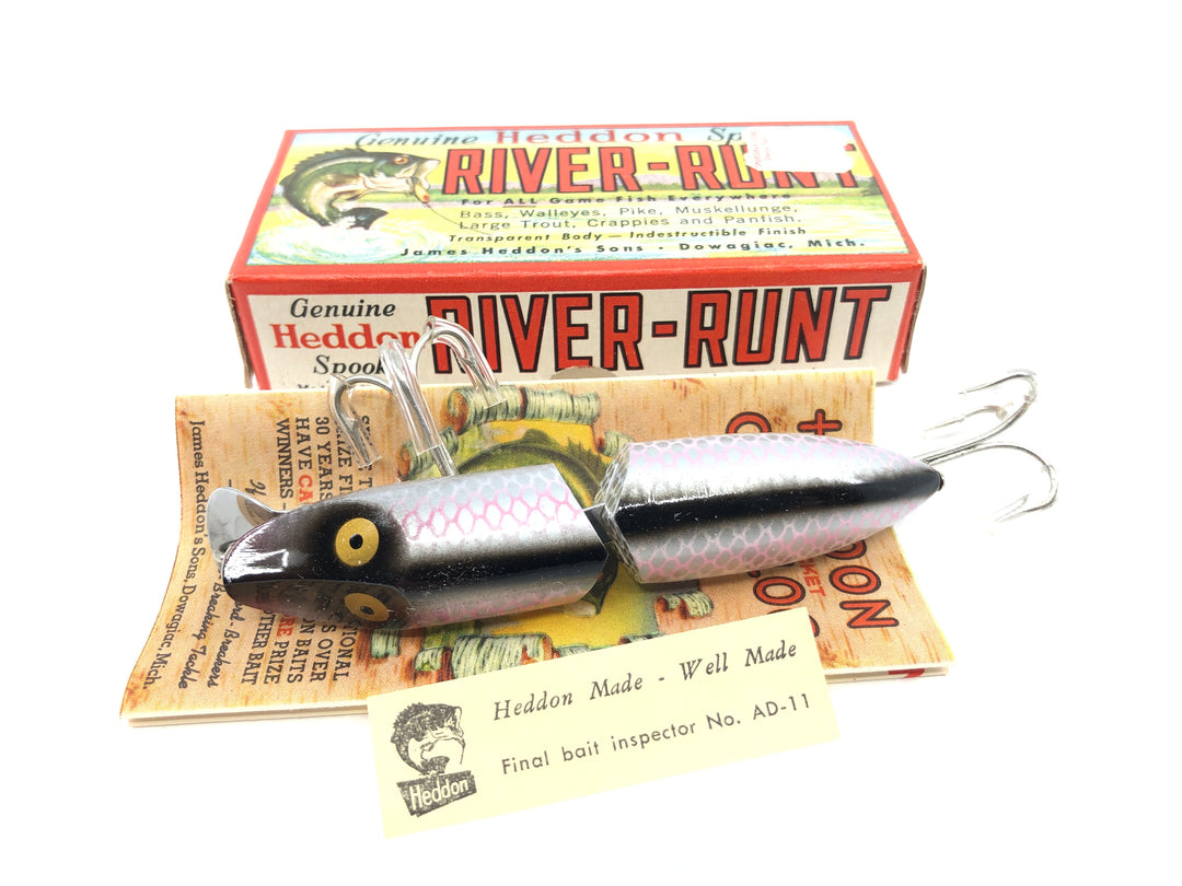 Heddon Jointed Floater River Runt 9430 P Shiner Scale Color with Box and Catalog / Inspection Tag