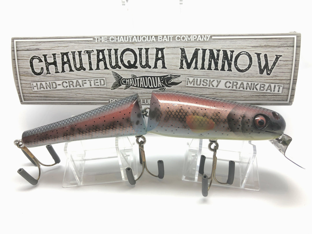 Jointed Chautauqua 8" Minnow Musky Lure Special Order Color "HD Ruby Bass"
