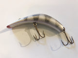 Kautzky Lazy Ike 3 Vintage Plastic Lure in Silver with Black Ribs Color