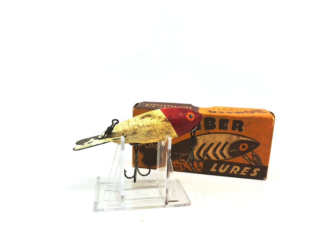Vintage Wooden Bomber 504 Red Head White Color with Older Two Piece Box
