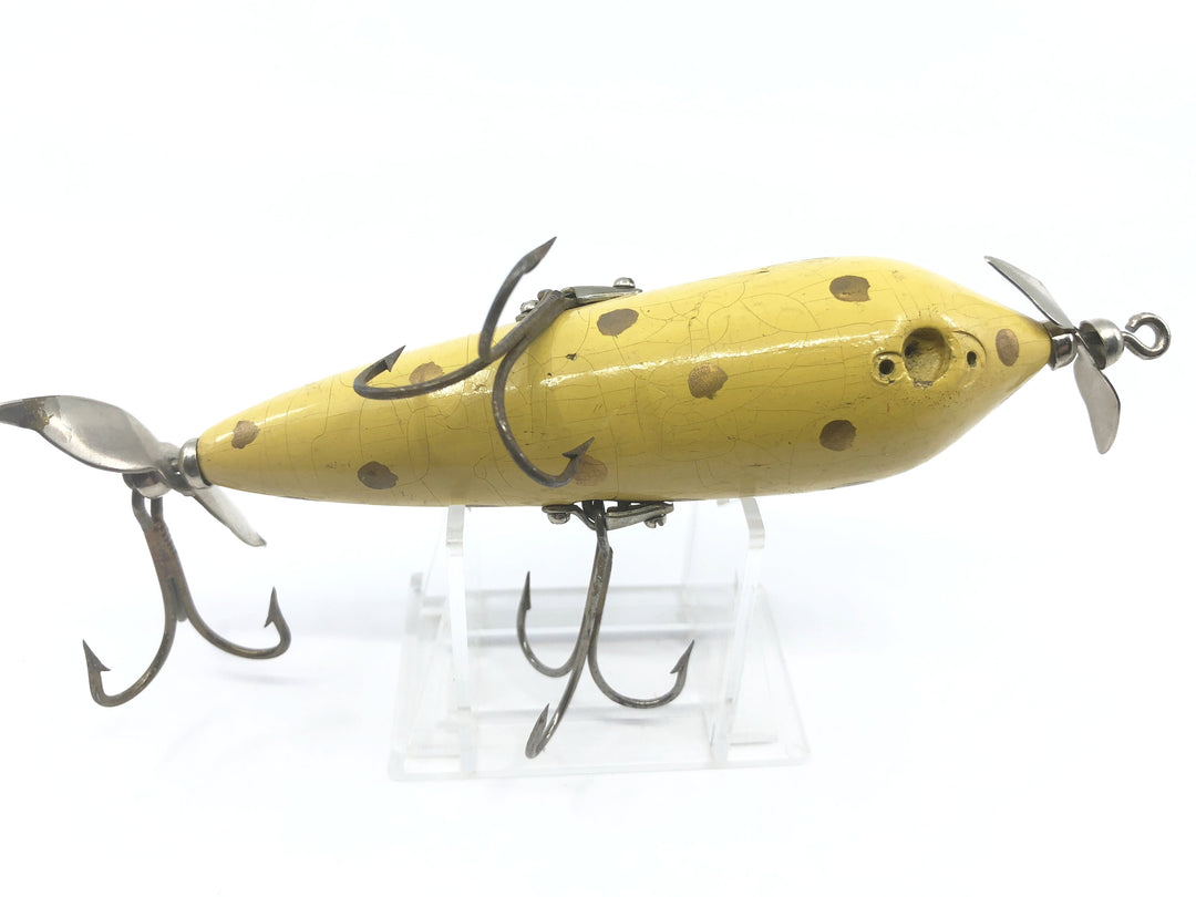 Unknown Yellow and Gold Spotted Musky Lure