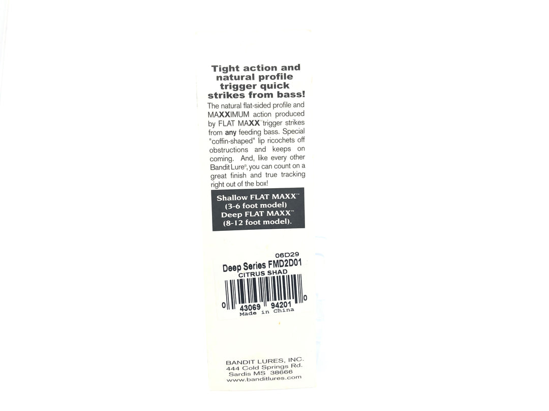 Bandit Flat Maxx Deep Series Citrus Shad Color New on Card