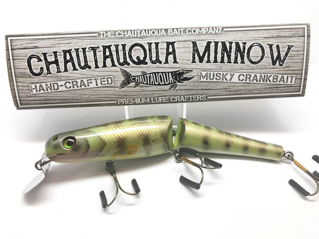 Jointed Chautauqua 8" Minnow Musky Lure Special Order Color "HD Yellow Perch"