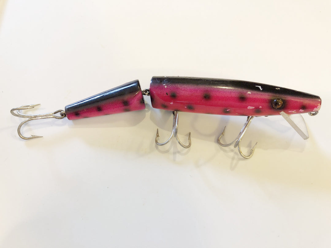Purple Pink Musky Lures with Black Dots Jointed Lure
