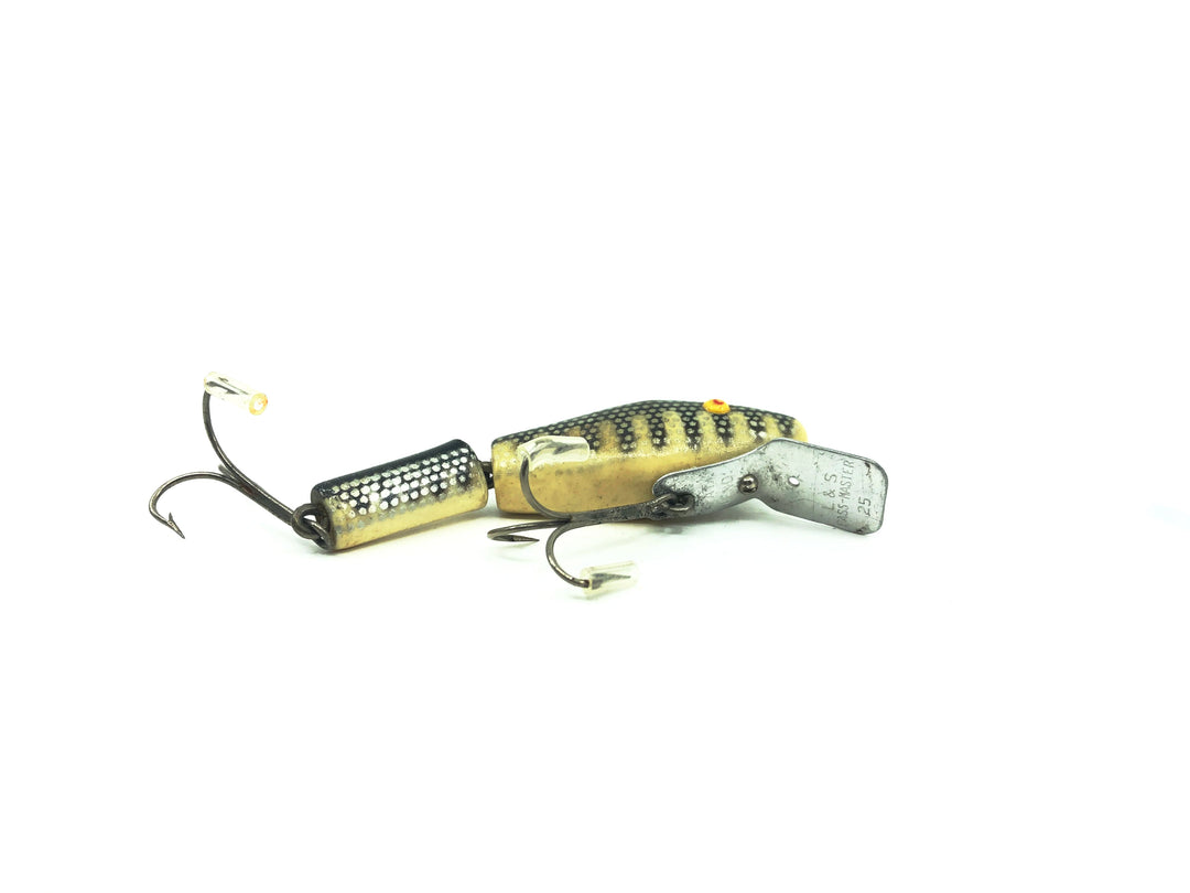 L & S Minnow Bass-Master Model 15, White/Speckled Black Ribs & Back Color, Opaque Eyes