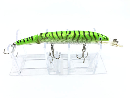 Vintage Rebel Fastrac Jointed Minnow Green Black Stripes and Silver Color