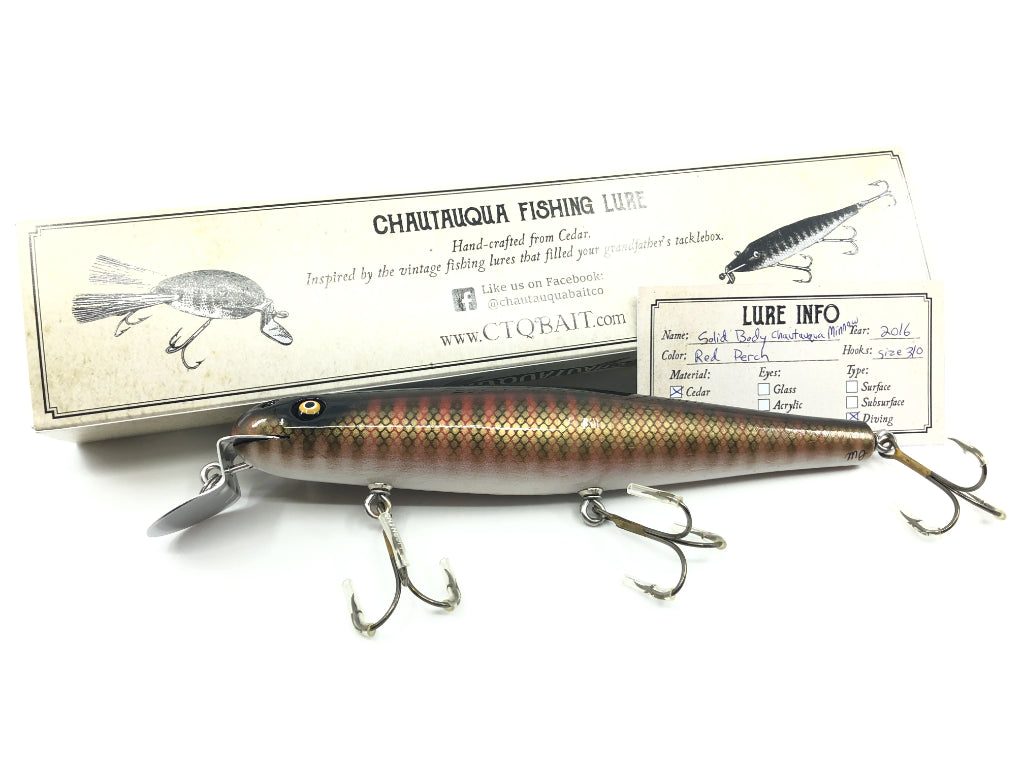 Chautauqua 8" Minnow Musky Lure Red Perch 2016 Color