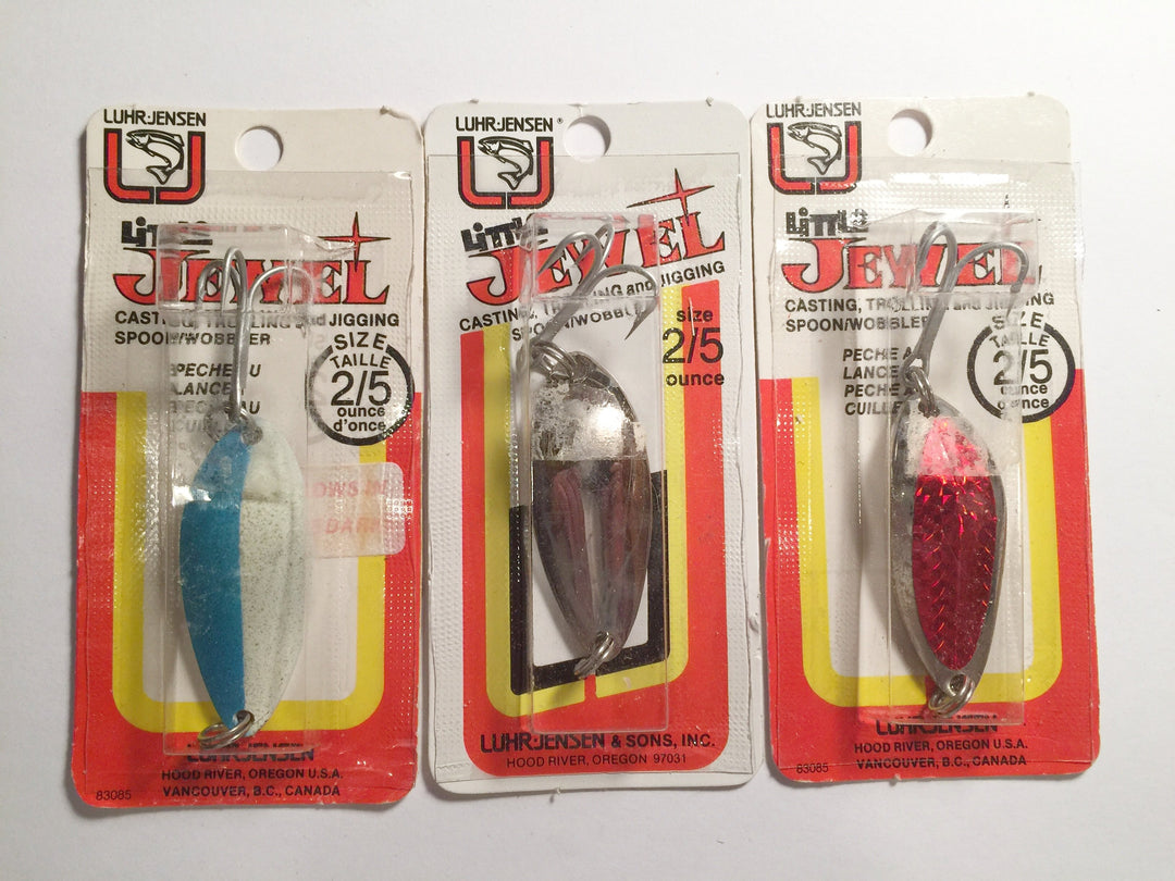 Luhr-Jensen Little Jewel Lures Lot of 3 New on Card 2/5 oz Lot 13