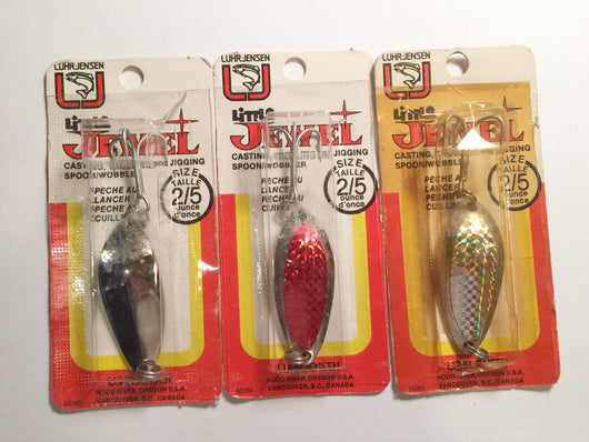 Luhr-Jensen Little Jewel Lures Lot of 3 New on Card 2/5 oz Lot 8