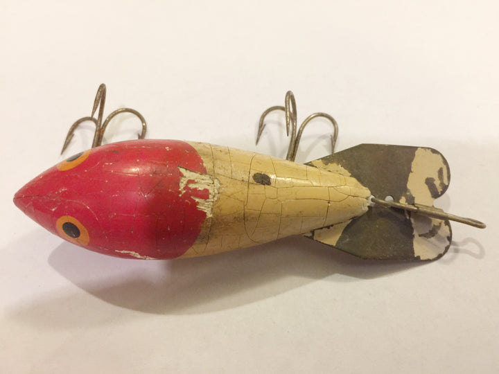 Bomber Vintage Wooden Lure Red and White