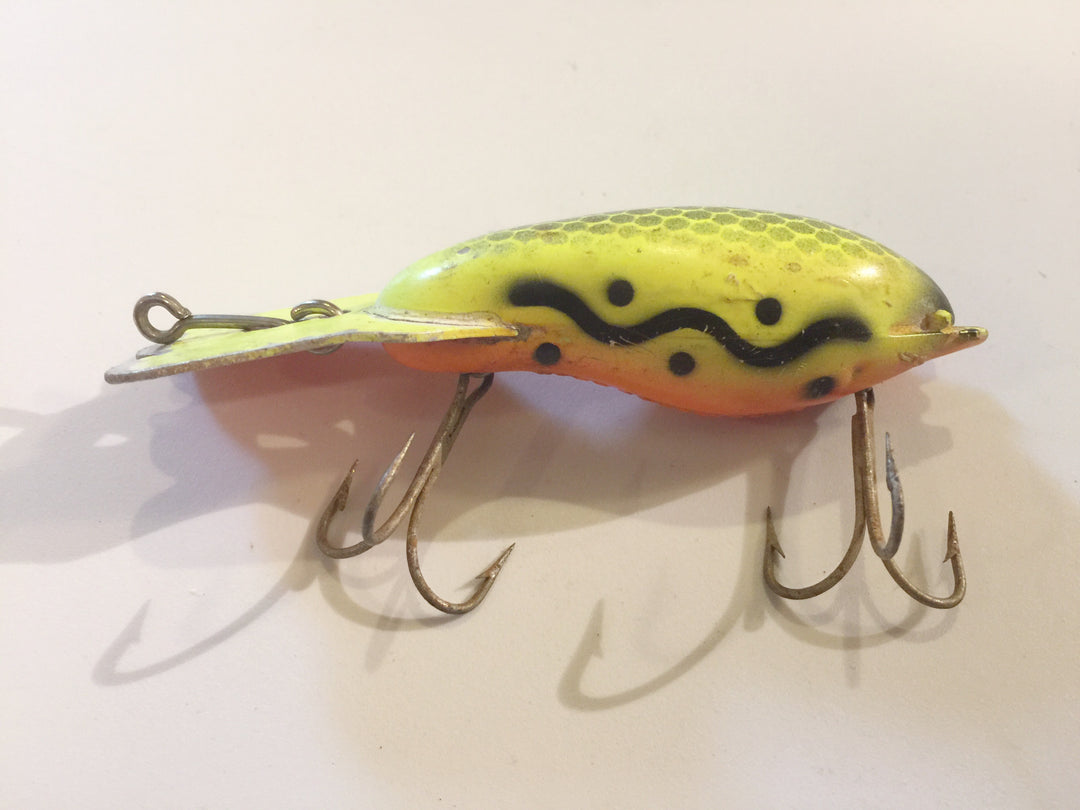 Fred Arbogast Mud Bug Yellow Green Scale Orange