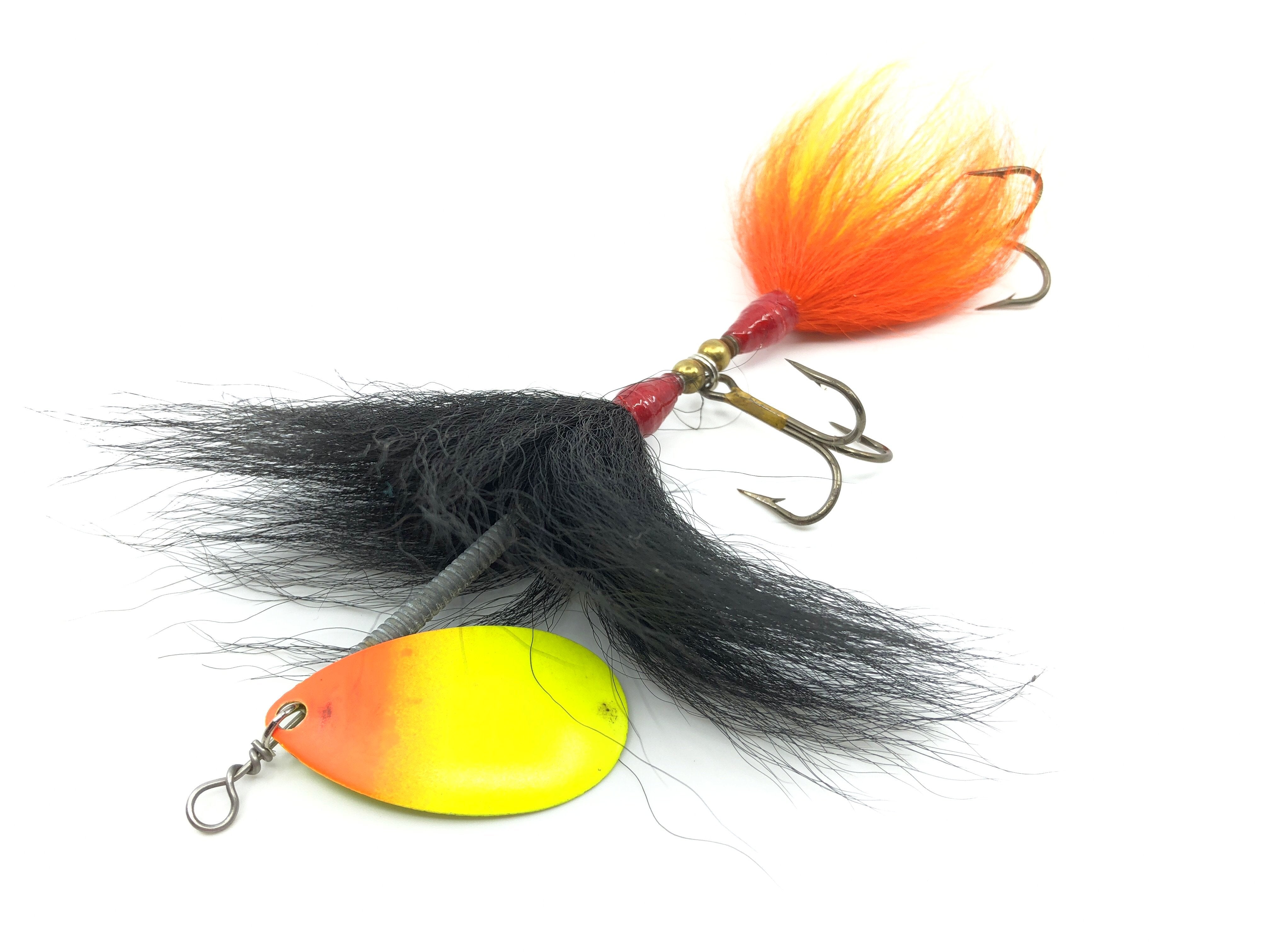 Dreamcatcher Lures Musky Orange and Black Bucktail My Bait Shop, LLC