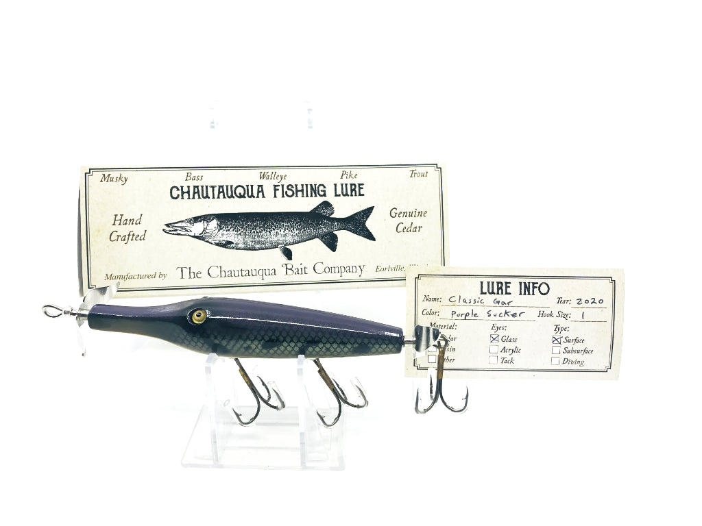 Chautauqua Custom Classic Topwater Gar in Purple Sucker 2020 Color