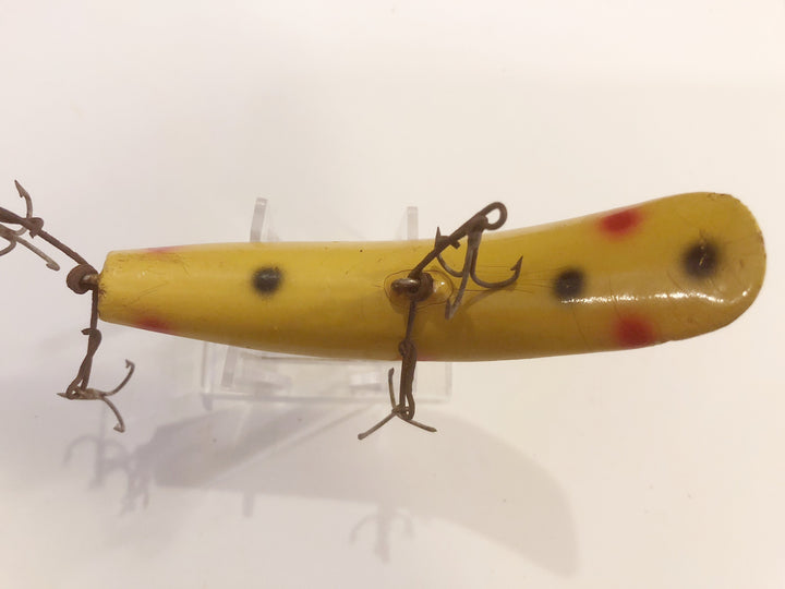 Helin Flatfish M2 Musky Size Y Yellow with Spots Wooden Lure