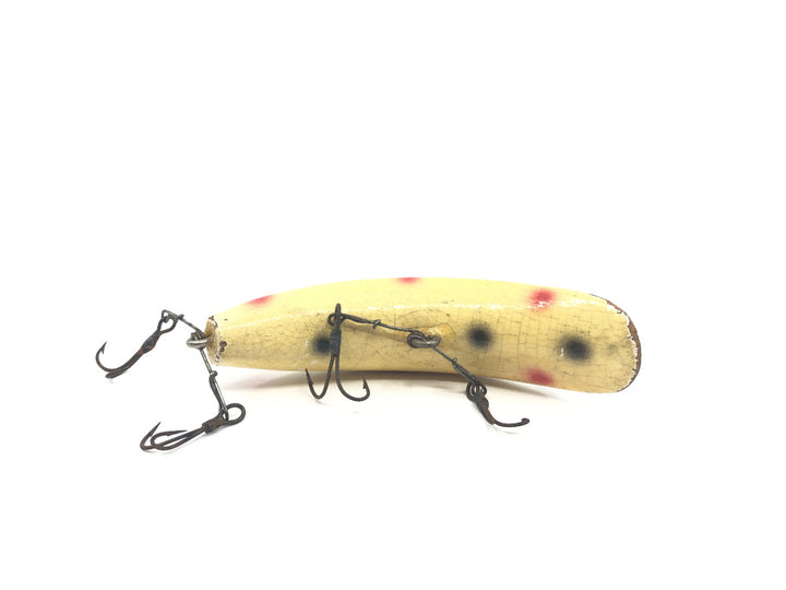 Wooden Helin Flatfish S3 White with Black and Red Spots