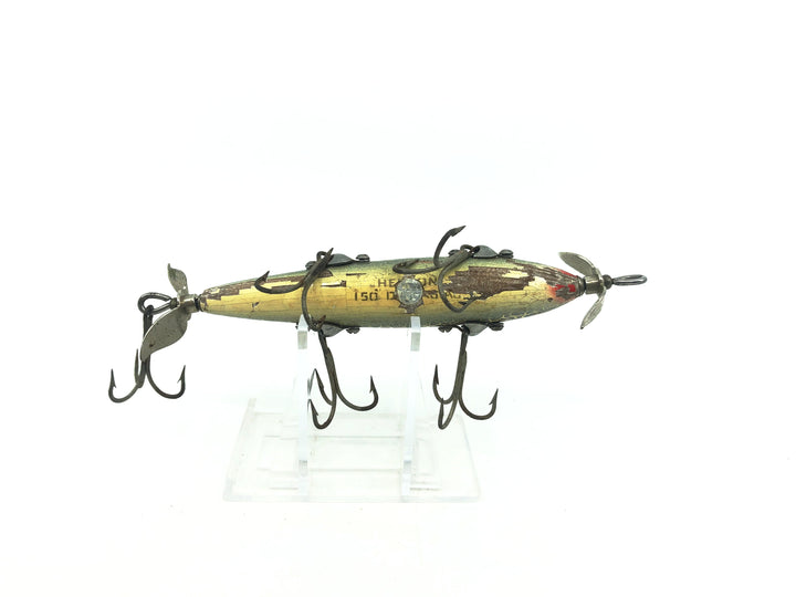 Heddon Dowagiac 150 Underwater 5 Hook Minnow, Green Crackle Fancy Back