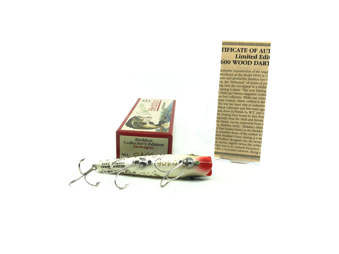 Heddon Centennial Edition Wood Darting Zara New in Box NO. X6600W-SS, Silver Flitter Color