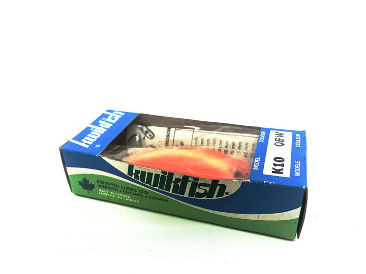 Pre Luhr-Jensen Kwikfish K10 OFW Orange Fluorescent White Color New in Box Old Stock