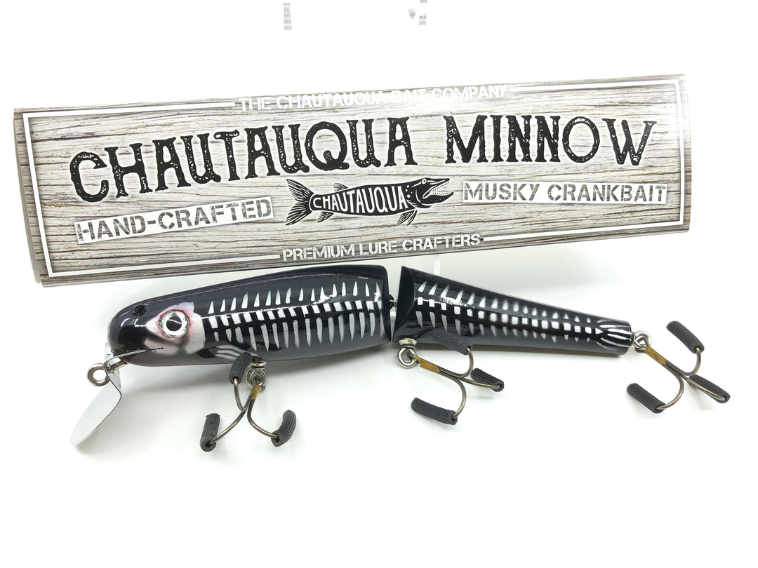 Jointed Chautauqua 8" Minnow Musky Lure Special Order Color "Black Shore"
