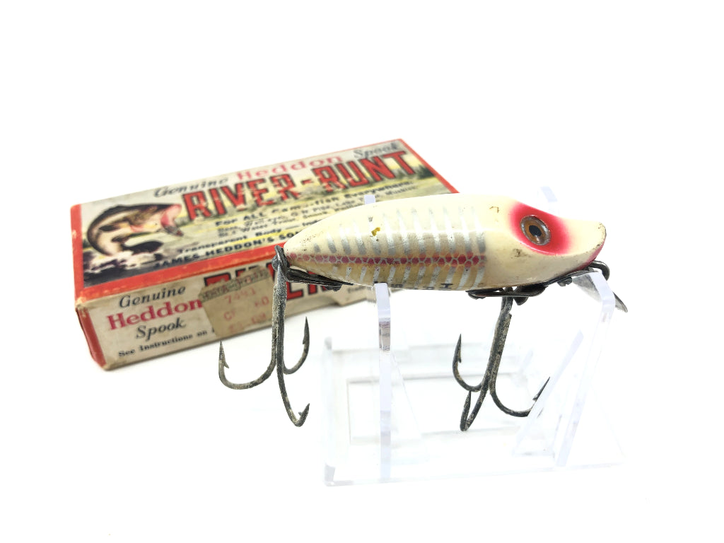 Heddon River Runt Spook Sinker 9112XS White and Red Shore Minnow Color with Box