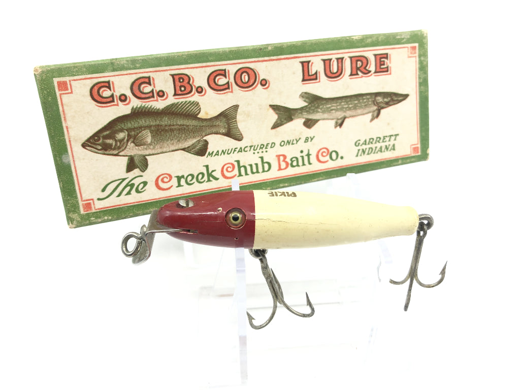 Creek Chub Midget Pikie Minnow 2202 White and Red Color with Box