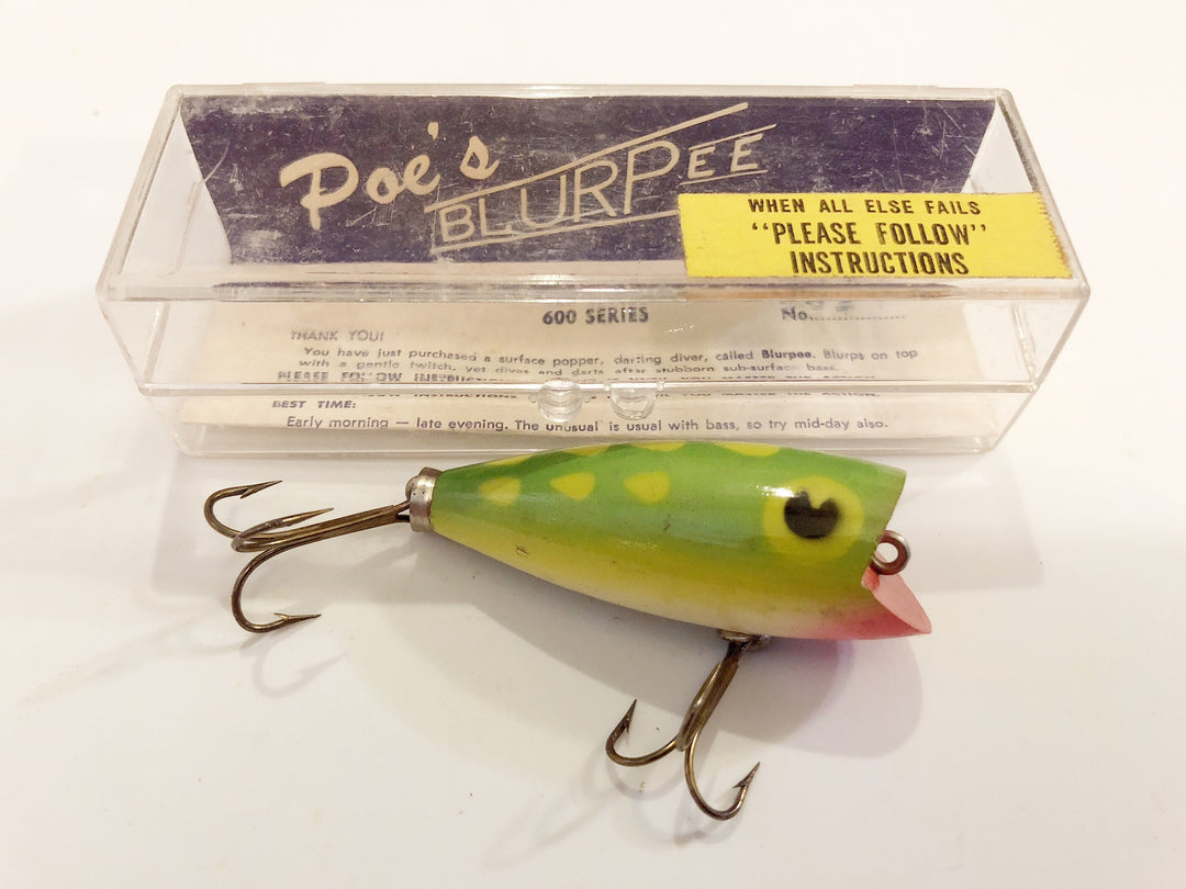 Poe's Blurpee 603 Frog Color New Popper Diver New in Box!