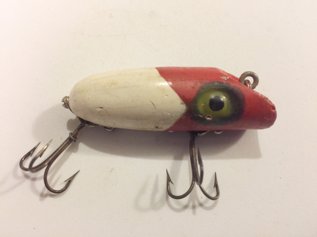 South Bend Spin-Oreno 967 Red White Wooden Antique Fishing Lure