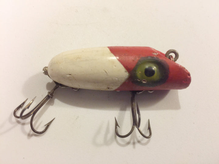 South Bend Spin-Oreno 967 Red White Wooden Antique Fishing Lure
