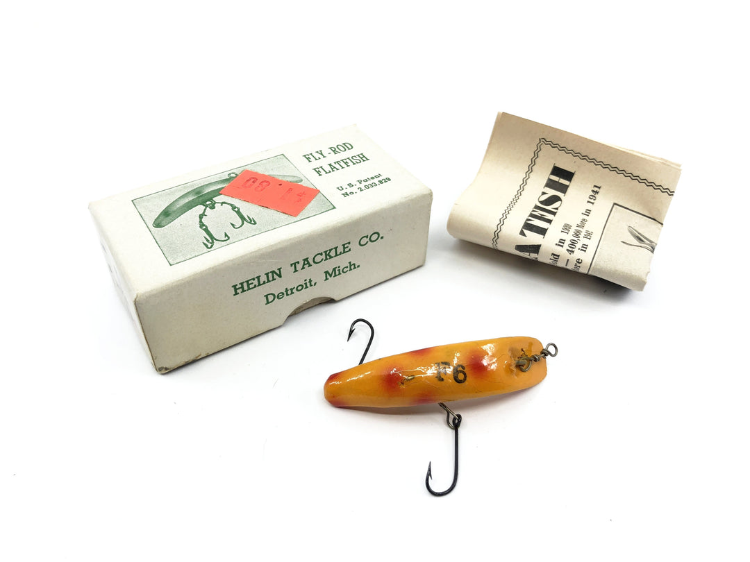 Vintage Helin Flatfish F6 LO Light Orange with Box and Papers 1943