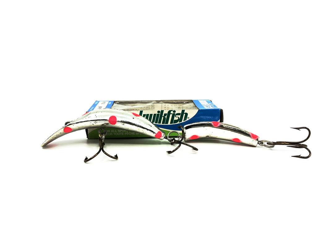 Kwikfish Jointed K18J SPF Silver Plate Red Fluorescent Spots Color New in Box Old Stock