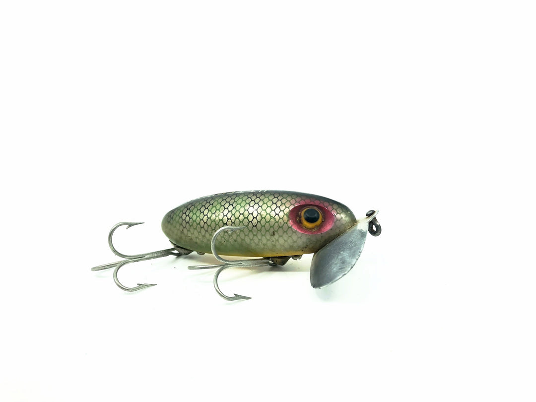 Arbogast Jitterbug Perch Color, Vintage Bugged-Eyed Model