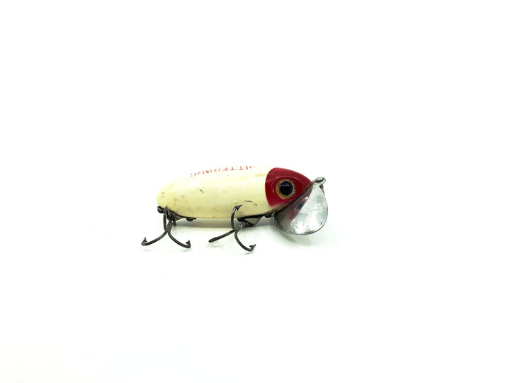 Arbogast Jitterbug White/Red Color, Vintage Bugged-Eyed Model