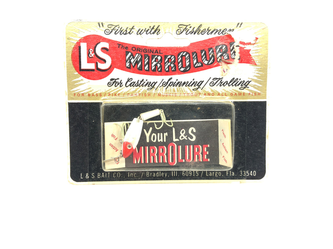 L & S Panfish Size MirroLure on Card Red and White