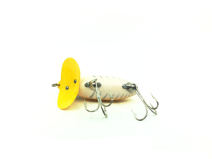 Arbogast Jitterbug Yellow Herringbone (Uncatalogued Variation) w/Plastic Lip