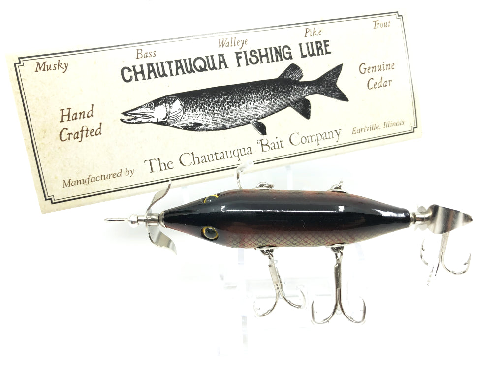 Chautauqua Special Order Wooden 5 Hook Minnow in Red Perch Color
