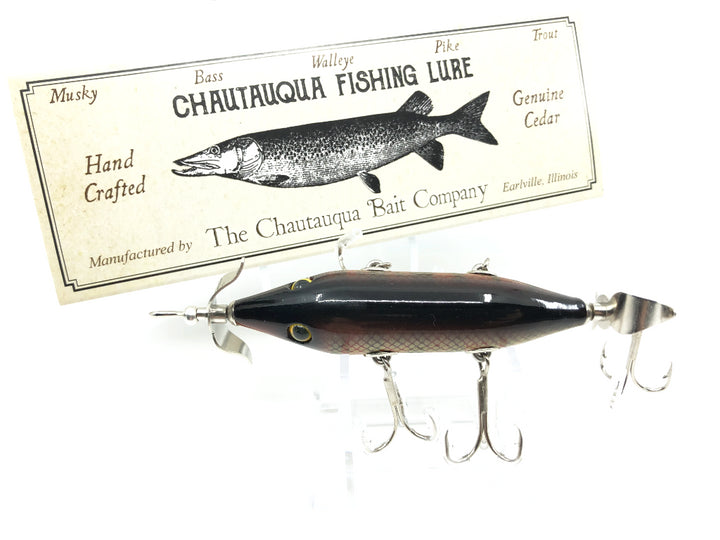 Chautauqua Special Order Wooden 5 Hook Minnow in Red Perch Color