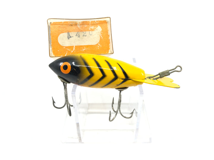 Vintage Wooden Bomber Yellow Black Ribs Color 420 with Box