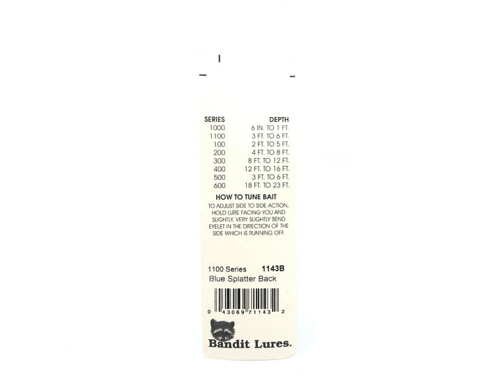Bandit 1100 Series 1143B Blue Splatter Black Color New on Card