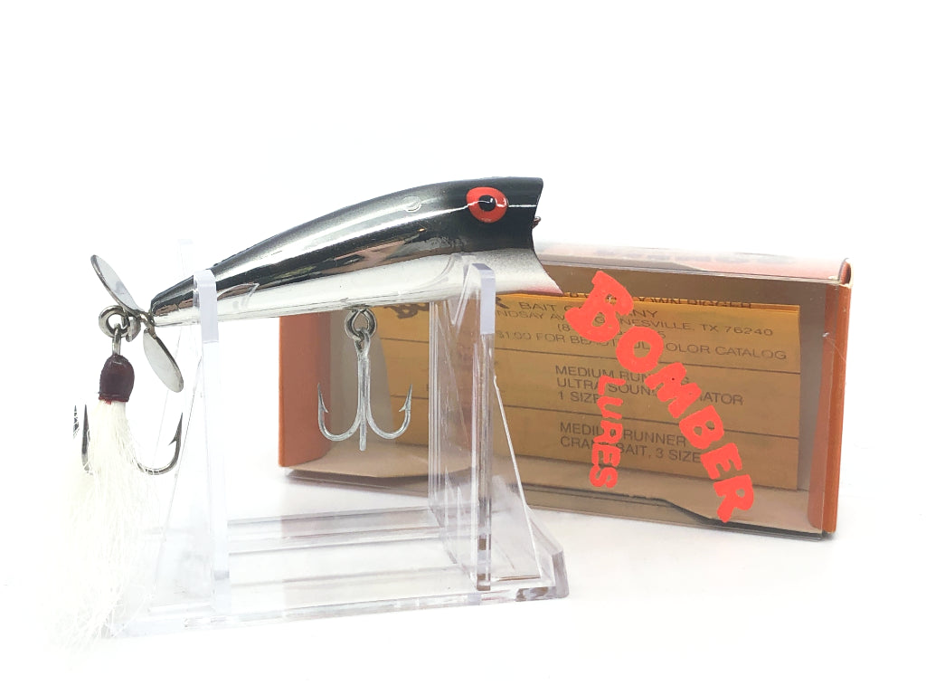 Bomber Popper Black Metachrome with tail and Box