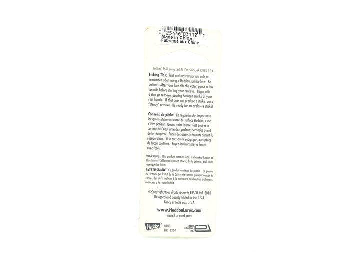 Heddon Baby Torpedo GPB Gold Black Back Color New on Card