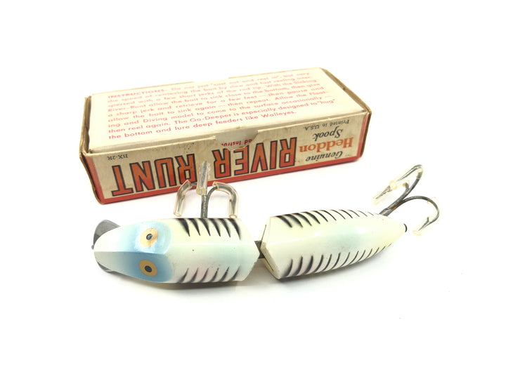 Heddon Jointed Floating River Runt 9430 XBP Pearl and Black Shore Minnow Color with Box