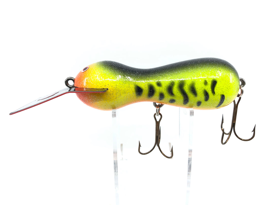Len Hartman Musky Bug in Yellow Black and Orange Tiger Black Back Color