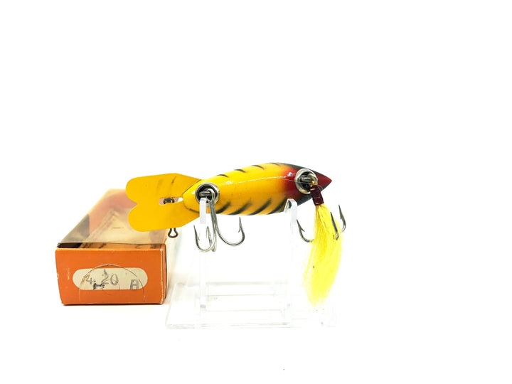 Vintage Bomber Yellow Black Ribs Color 420 B Bucktail Variant with Box