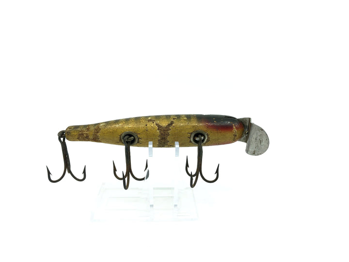 Creek Chub 700 Pikie in Pikie Color - Vintage Wooden Version, Glass Eye - Warrior