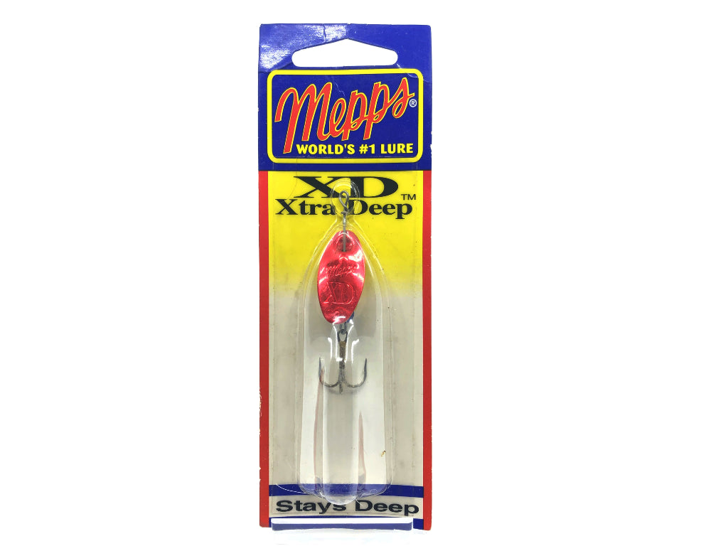 Mepps XD Xtra Deep Size 2 XD2 G-RP 1/6 oz New on Card Old Stock Red Blade