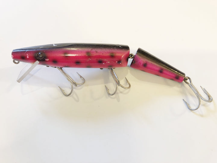Purple Pink Musky Lures with Black Dots Jointed Lure