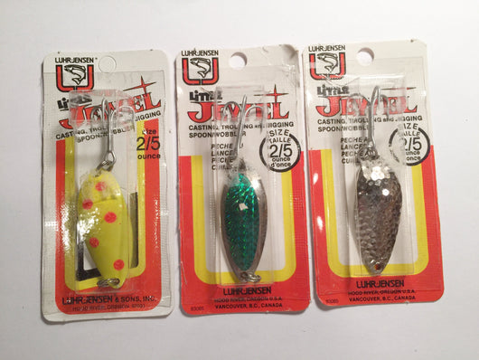 Luhr-Jensen Little Jewel Lures Lot of 3 New on Card 2/5 oz Lot 16