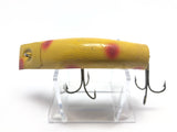 Vintage Kautzky Lazy Ike 4 Wooden Lure in Yellow with Red Spots Color
