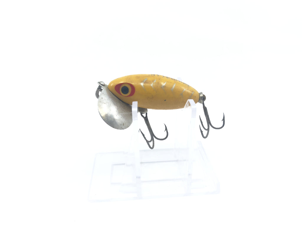 Arbogast Mini Jitterbug Silver Stripes and Yellow Color